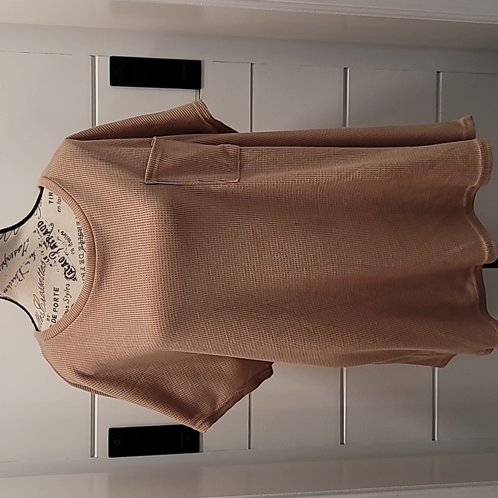 Waffle Knit Short Sleeve T Shirt